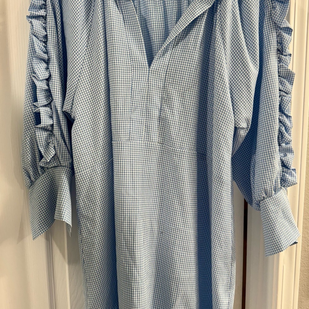 Karlie Blue Checkered Blouse